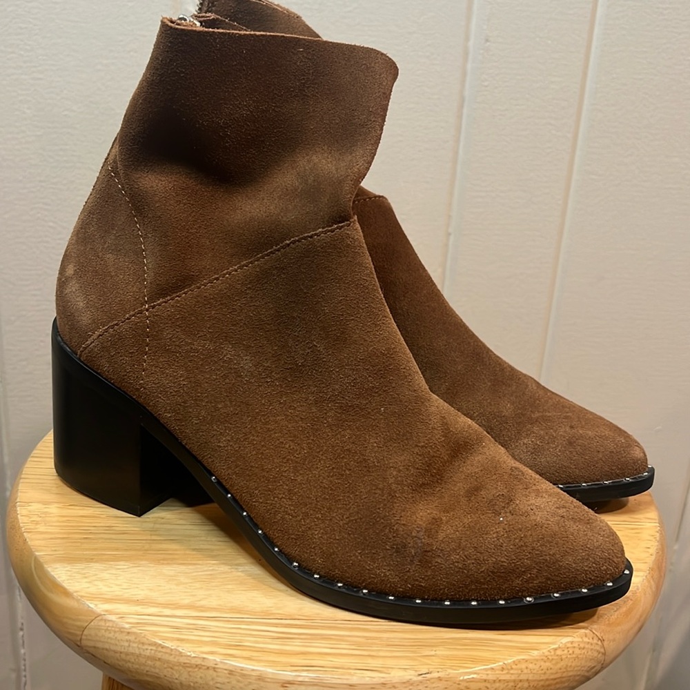 Ankle Studded Booties✨ Brown with Silver studs